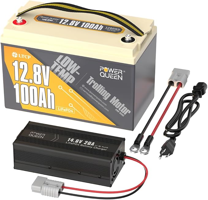 Power Queen 12.8V 100Ah Low-Temp LiFePO4 Battery by PowerQueen