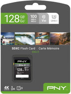 PNY 128GB Elite-X Class 10 U3 V30 SDXC Flash Memory Card - Image 2