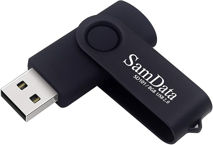 SamData USB Flash Drive 8GB 3 Pack USB 2.0 Thumb Drive Swivel Memory Stick Data - Image 2