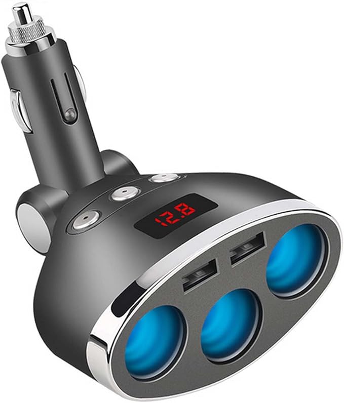Car Charger, 120W 3-Socket Cigarette Lighter Power Adapter DC Splitter 3.1A by JINSERTA