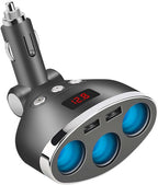 Car Charger, 120W 3-Socket Cigarette Lighter Power Adapter DC Splitter 3.1A by JINSERTA
