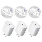 3Pack iPhone Fast Charger, 10FT iPhone Charger Fast Charging USB C to Lightning by TrimDish