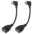 90 Degree Mini USB to USB A OTG Adapter Cable 5.5in Right Angle Mini USB 5-Pin by Xilaghy