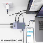 USB Docking Station GIQ USB C HUB USB 3.0 to Dual HDMI VGA Adapter Triple - Image 6