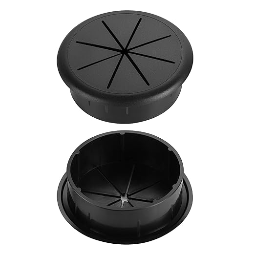 HYCC 2 Pack 2-3/8 Inch Flexible Desk Grommet, Organize Wires and Cables on - Image 2