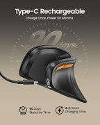 ProtoArc Ergonomic Mouse, EM11 NL Bluetooth Rechargeable Wireless Vertical Mouse - Image 3