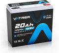 12V 20AH LiFePO4 Lithium Battery, Built-in 20A BMS, 5000+ Cycles Rechargeable by VATRERPOWER