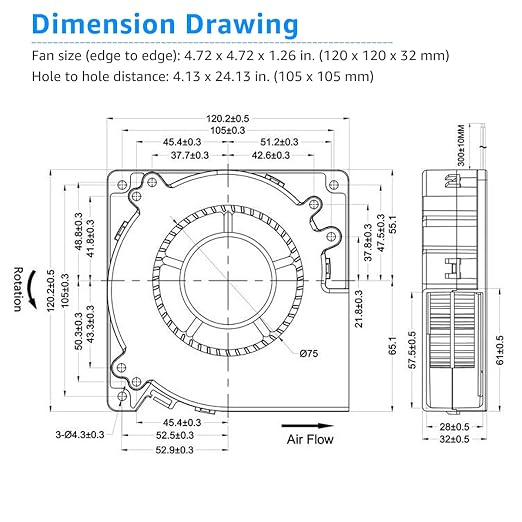GDSTIME 120mm x 32mm USB Blower Fan - Image 9