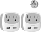 TESSAN Germany France Power Adapter, Schuko Type E/F Plug Adaptor by TESSAN