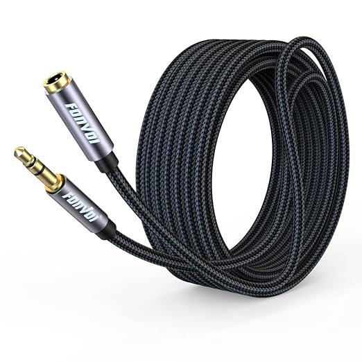 8FT 3.5mm Aux Jack Audio Extension Cable, Male to Female, TRS Headphone by FONVOi