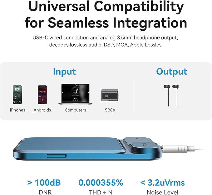 Khadas Tea Portable Headphone Bluetooth Amplifier, HiFi Hi-Res DAC USB - Image 3