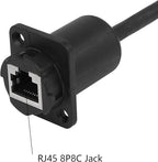 CERRXIAN 35cm RJ45 Male to Female Cat5 5e 6 Waterproof Panel Mount LAN Network - Image 3