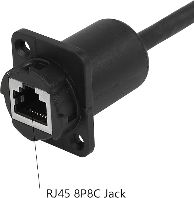 CERRXIAN 35cm RJ45 Male to Female Cat5 5e 6 Waterproof Panel Mount LAN Network - Image 3