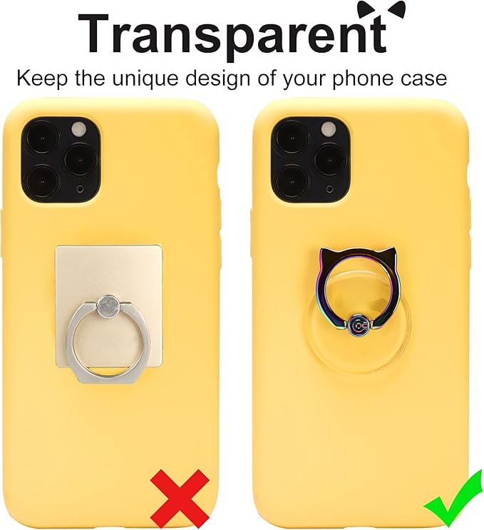 Cat Phone Ring Holder Grip- EI Sonador Transparent Cell Phone Ring Stand Holder - Image 3