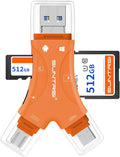 SUNTRSI SD Card Reader for iPhone/ipad/Android/Mac/Computer/Camera, 4 in1 Micro by SUNTRSI