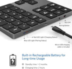 Bluetooth Number Pad, Aluminum Rechargeable Numeric Keypad Wireless 34-Keys - Image 5