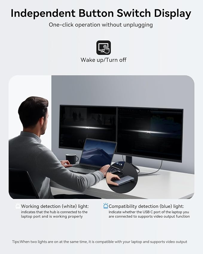 USB C Docking Station Dual Monitor 15 in 1 Laptop Docking Station Triple Display - Image 3