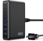 USB C Charger 430W USB C Charger Block 8-Ports GaN IV Fast Charging Station by APHUWJ