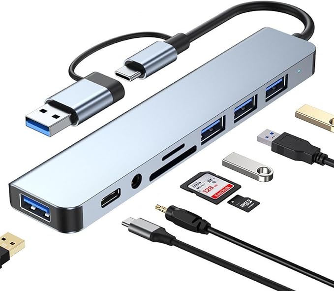 USB C Hub USB Hub 3.0, VIENON Aluminum 8 in 1 USB Splitter by vienon