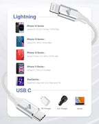 USB C to Lightning Cable 6FT 2Pack, Power iPhone Charger Cord MFi Certified - Image 5