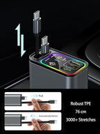 Retractable Car Charger USB C, 145W Type C Car Charger Fast Charging - Image 2