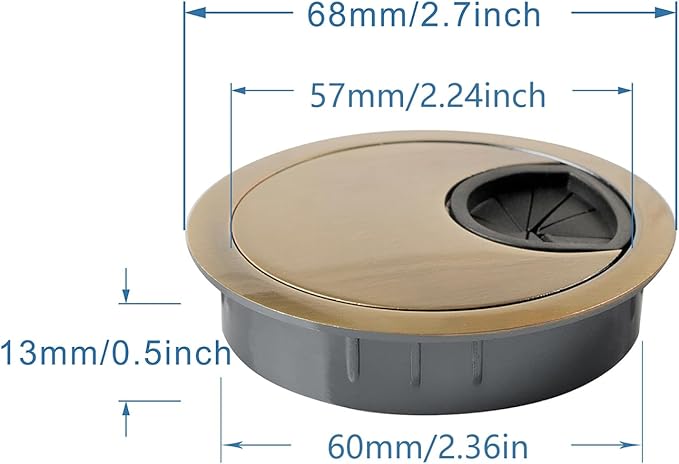 Desk Grommet for Wire Organizer, PC Computer Desk Plastic Grommet Cord - Image 6