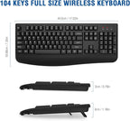 EDJO Wireless Keyboard, 2.4G Ergonomic Full Size Wireless Computer Keyboard - Image 6