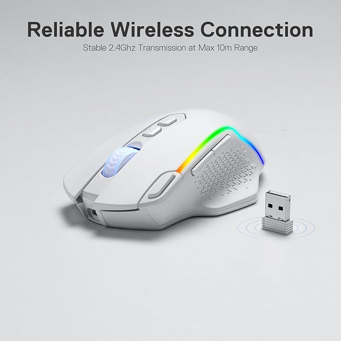 Redragon M810 Pro Wireless Gaming Mouse, 10000 DPI Wired/Wireless Mouse w/Rapid - Image 4