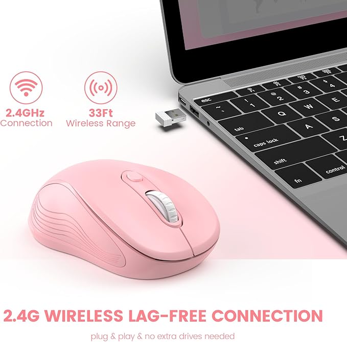 WisFox 2.4G Wireless Mouse for Laptop, Ergonomic Computer Mouse - Image 2