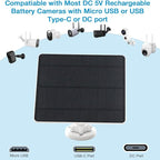 Solar Panel for Security Camera, 5W USB Solar Panel for Cameras DC 5V, Camera - Image 4