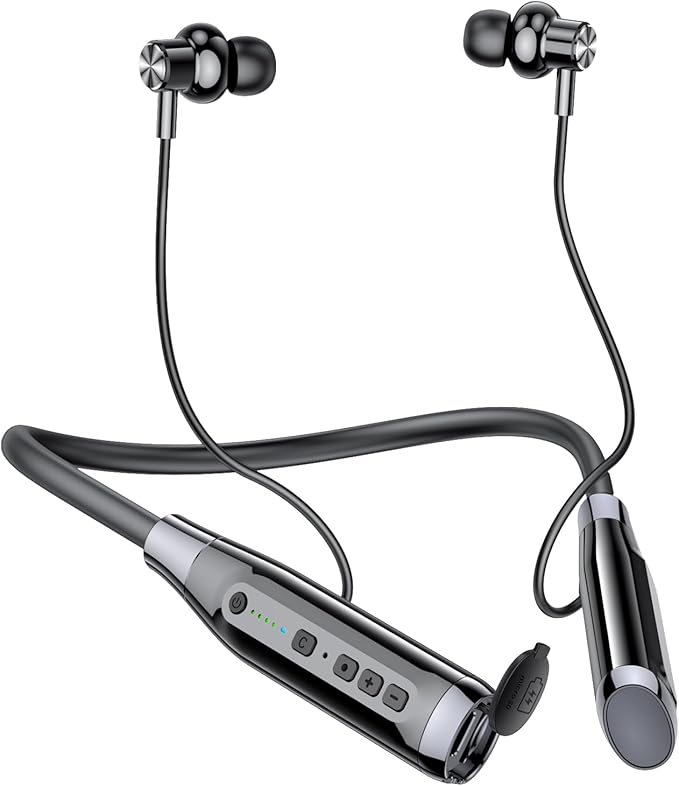 Neckband Bluetooth Headphones，6.0 Bluetooth 120 Hours Playtime，IPX7 Sports by Kinobo