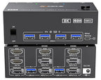 HDMI Displayport KVM Switch 3 Monitors 2 Computers 8K@60Hz/4K@144Hz, USB3.0 KVM by Welcometothebrandflagship