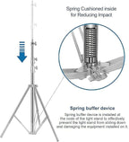 Stainless Steel Light Stand Photography, Spring Cushioned Heavy Duty Tripod - Image 5