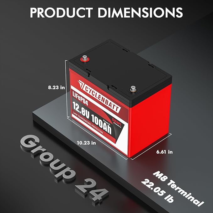 12V 100Ah LiFePO4 Battery with Bluetooth, 12V Lithium Battery Built in 100A BMS - Image 2