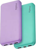 Miady 2-Pack Portable Charger, Slim 10000mAh Power Bank Travel Battery Pack 3 by Miady