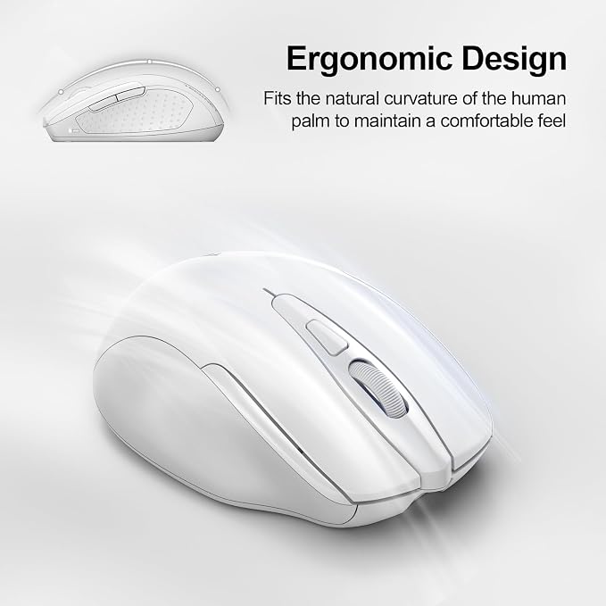 TECKNET Rechargeable Wireless Mouse, 2.4G Silent Mouse, Quiet Click, 6 - Image 4
