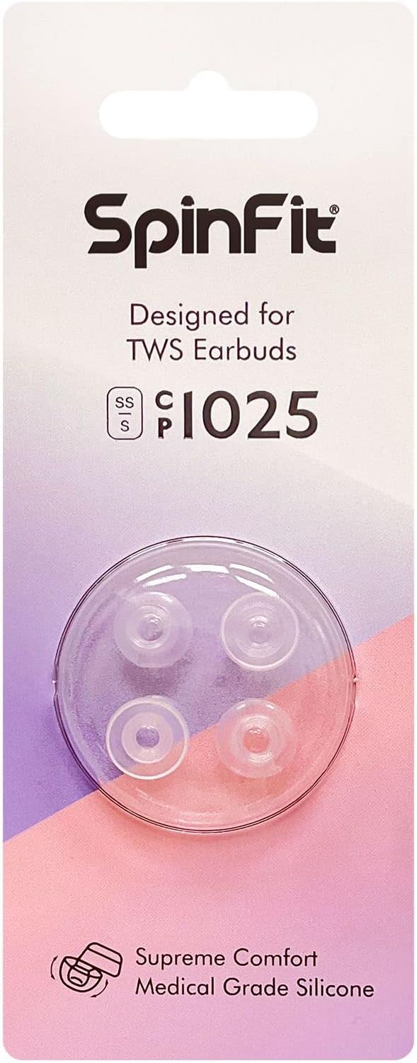 SpinFit CP1025- S/SS- Medical Grade Silicone Patented Ear Tips, Secure Fit and by SpinFit