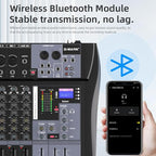 G-MARK MR80S Audio Mixer Interface USB Bluetooth Mixing Console 8 Channel 48V - Image 2