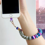 Marble Silicone Beaded Phone Wrist Strap, Cellphone Lanyard - Image 3