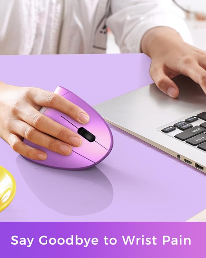 Lekvey Ergonomic Mouse, Wireless Vertical Mouse Rechargeable 2.4 GHz Optical - Image 9