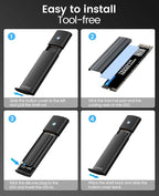 ORICO M.2 NVMe SATA SSD Enclosure Adapter Tool-Free, USB C 3.2 Gen 2 10Gbps NVMe - Image 6