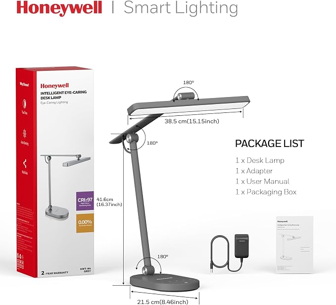 Honeywell Desk Lamp for Home Office, H4 Sunturalux™ Eye-Caring LED Desk Light - Image 8