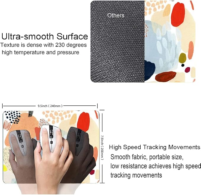 Mouse Pad, Square Non-Slip Rubber Personalized Computer Mouse Mat, Waterproof - Image 3