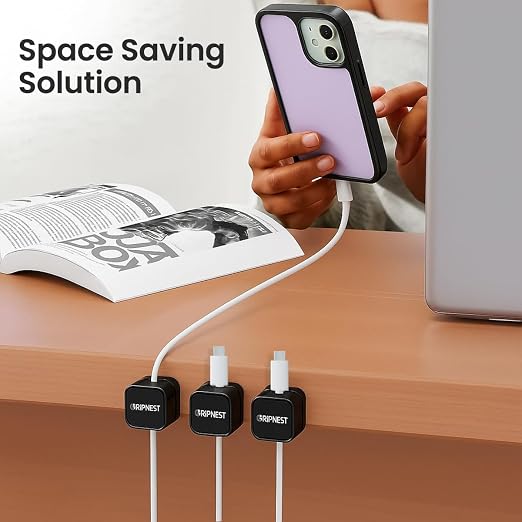 8 Pack Magnetic Cable Clips for Desk, Strong Adhesive Cord Organizer for Cable - Image 4