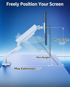 Single Monitor Mount for 22 24 27 32 inch Screen, Gas Spring Arm Holds 4.4-22 - Image 3