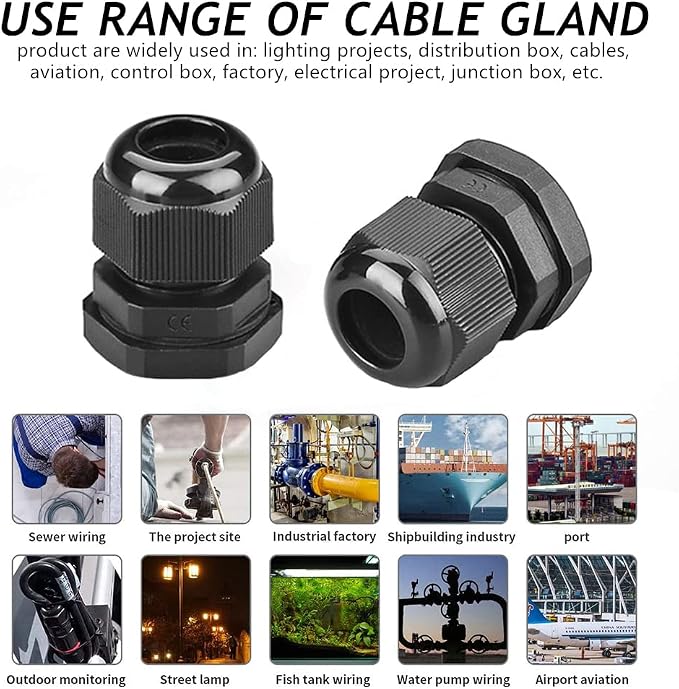 PENGLIN Cable Glands 3/8" NPT Nylon Cable Connector, Strain Relief Cord - Image 5