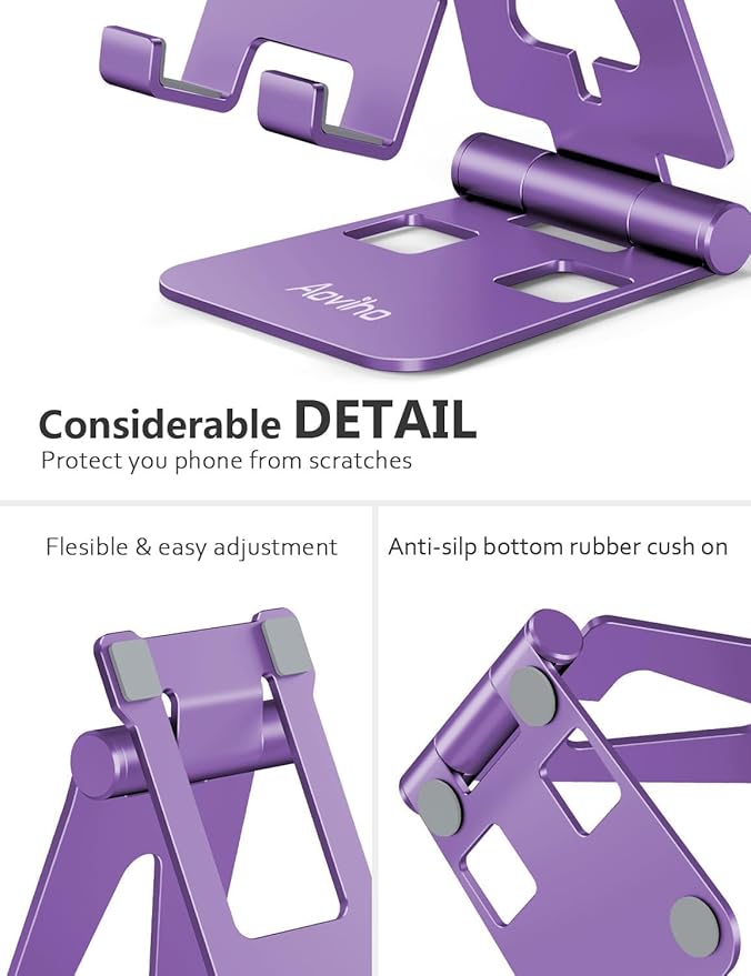 Cell Phone Stand for Desk, Adjustable Desktop Phone Holder Stand, Foldable - Image 4