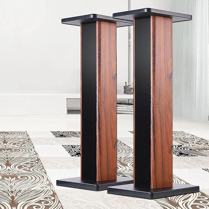 Speaker Stands Wood Grain Universal Floor Speaker Stands 24 Inch Floor Stand - Image 4