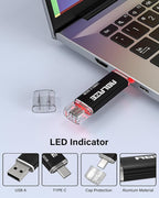 ABLAZE 32GB Type C Flash Drive 10 Pack, Dual USB 2.0+USB C Memory Stick Thumb - Image 4