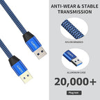 USB to USB Cable 3FT, Durable Braidedfor USB 3.0 Male to Male Type A to Type A - Image 3
